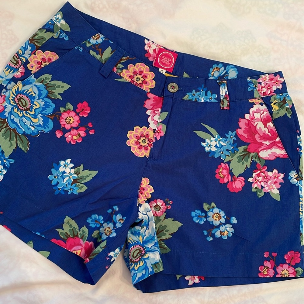 Joules cotton floral shorts size 10